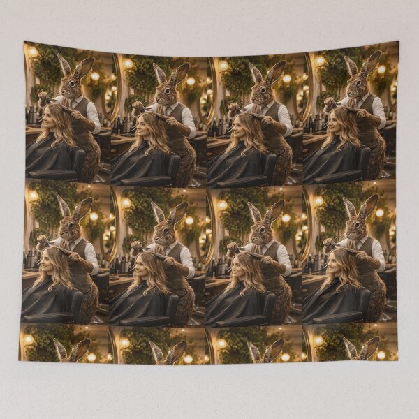 Item preview, Hare Stylist Funny Hairdresser Rabbit Pun Design designed and sold by Hornace88studio.