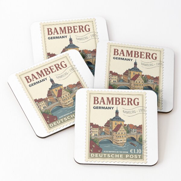 Item preview, Vintage Bamberg Altes Rathaus Germany Travel Stamp designed and sold by k3rstman1.