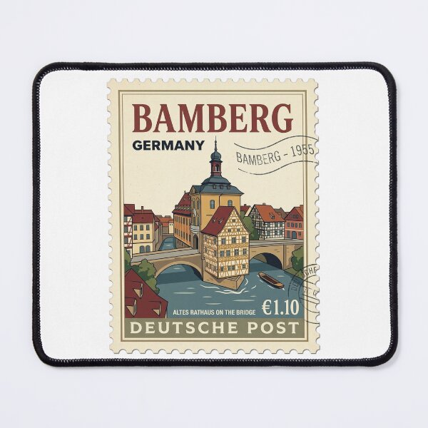 Item preview, Vintage Bamberg Altes Rathaus Germany Travel Stamp designed and sold by k3rstman1.