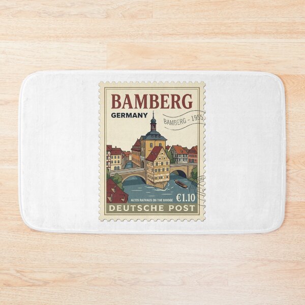 Item preview, Vintage Bamberg Altes Rathaus Germany Travel Stamp designed and sold by k3rstman1.