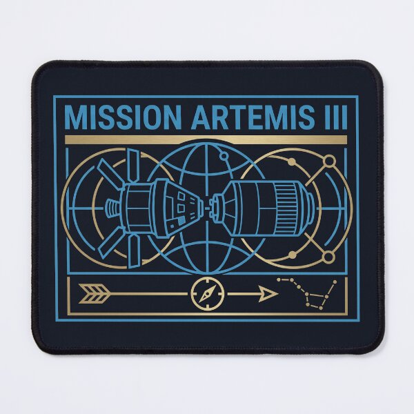 Item preview, Artemis III Celestial Navigation Spacecraft Gold Blue Blueprint Graphic designed and sold by KiwiRider.