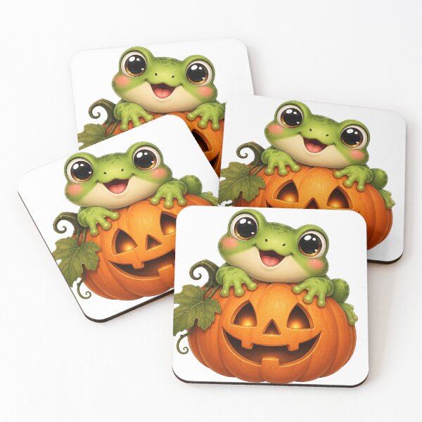 Item preview, Cute Frog Hugging Halloween Pumpkin designed and sold by LovePrintArt.
