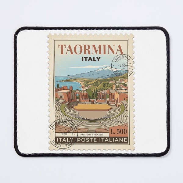 Item preview, Taormina Sicily Ancient Theatre Vintage Travel Stamp designed and sold by k3rstman1.