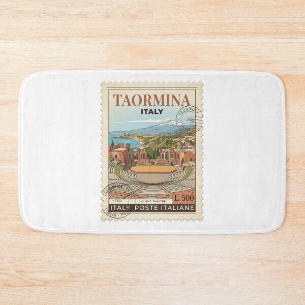 Item preview, Taormina Sicily Ancient Theatre Vintage Travel Stamp designed and sold by k3rstman1.