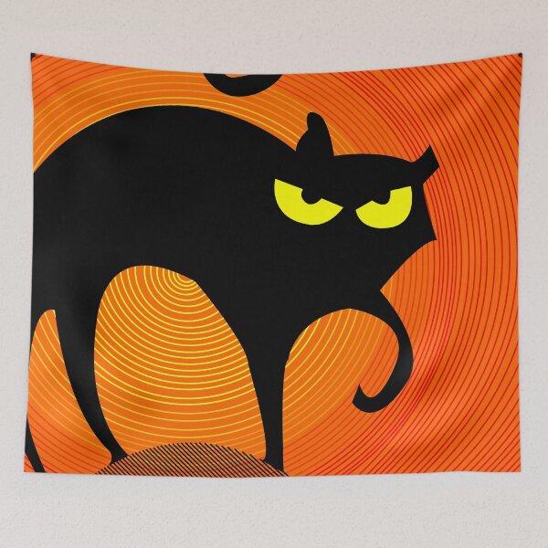 Item preview, Spooky Halloween Black Cat  designed and sold by Hena Tayeb.