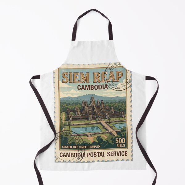 Item preview, Vintage Angkor Wat Cambodia Travel Stamp Art designed and sold by k3rstman1.