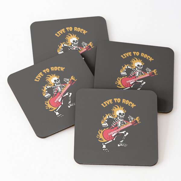 Item preview, Rock and Roll Skull Playing Guitar Illustration designed and sold by beboplab.