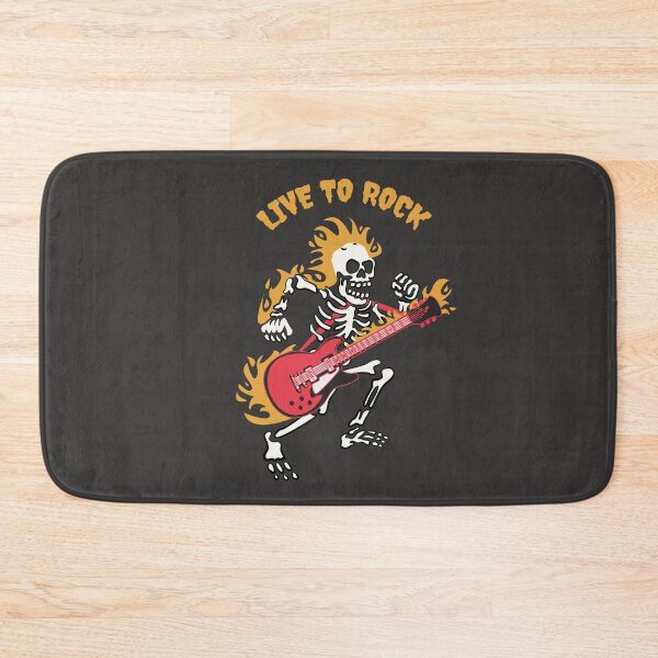 Item preview, Rock and Roll Skull Playing Guitar Illustration designed and sold by beboplab.