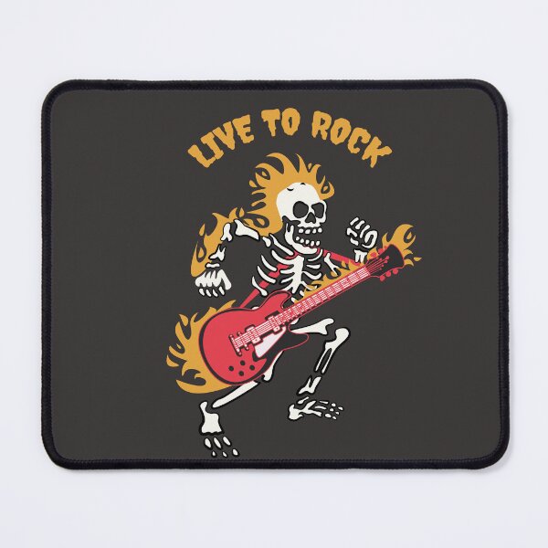 Item preview, Rock and Roll Skull Playing Guitar Illustration designed and sold by beboplab.