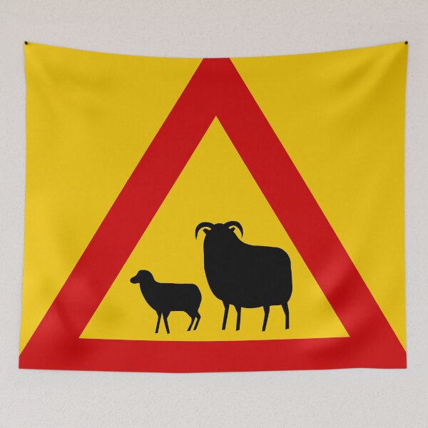 Item preview, Sheep! (sauðfé) - Icelandic Road Signs designed and sold by Signs of Iceland.