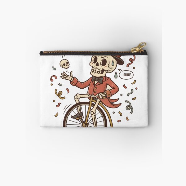 Item preview, Skeleton in Red Suit and Top Hat Juggling Skulls While Riding Penny Farthing Bicycle designed and sold by MisteryDesigner.