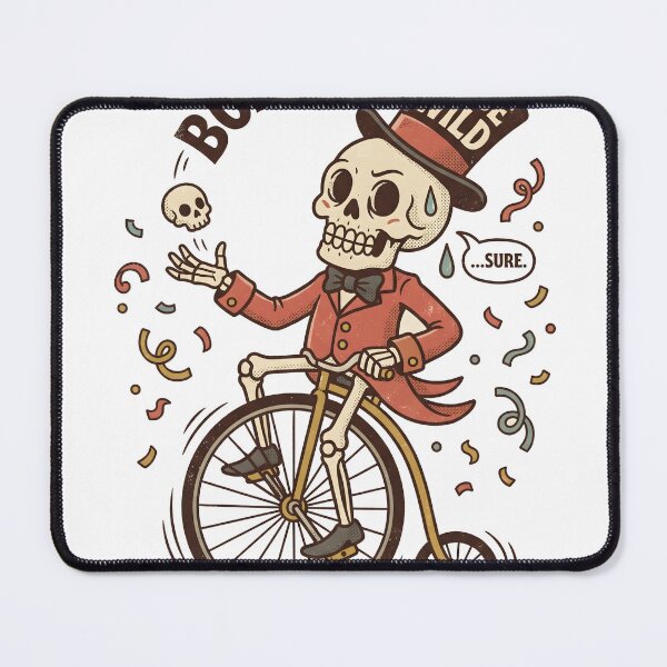 Item preview, Skeleton in Red Suit and Top Hat Juggling Skulls While Riding Penny Farthing Bicycle designed and sold by MisteryDesigner.
