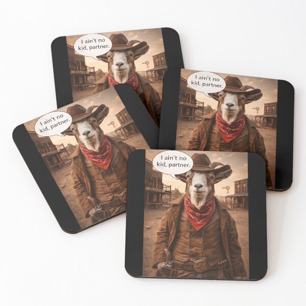 Item preview, I Ain't No Kid Partner Funny Billy the Kid Goat Pun designed and sold by Hornace88studio.