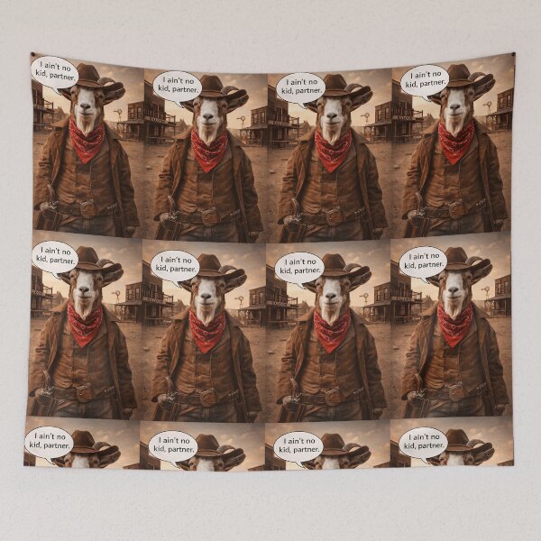 Item preview, I Ain't No Kid Partner Funny Billy the Kid Goat Pun designed and sold by Hornace88studio.
