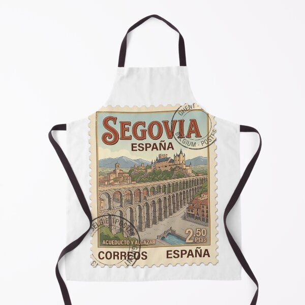 Item preview, Vintage Segovia Spain Aqueduct Alcazar Travel Stamp designed and sold by k3rstman1.