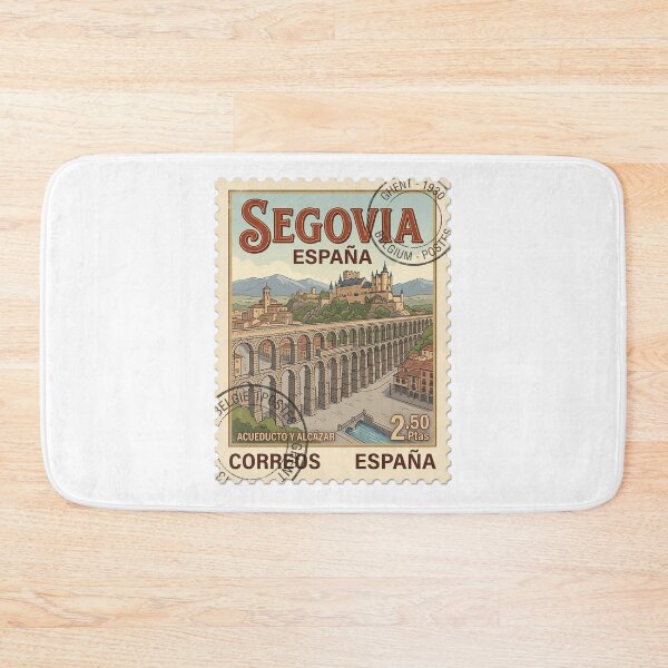 Item preview, Vintage Segovia Spain Aqueduct Alcazar Travel Stamp designed and sold by k3rstman1.