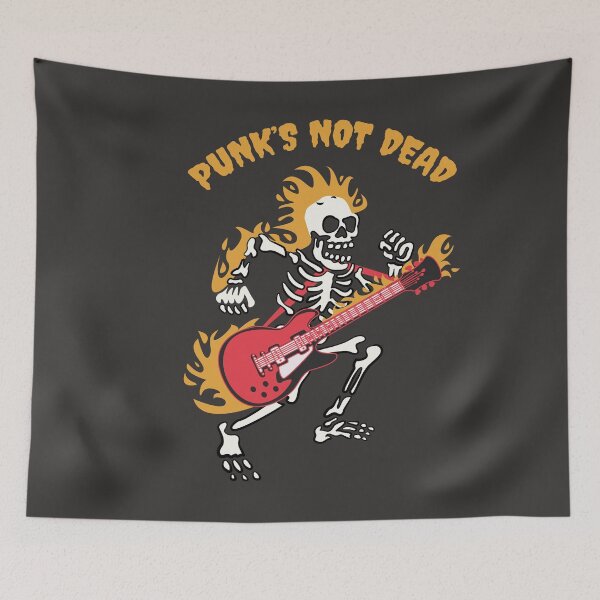 Item preview, Punk's Not Dead Skull Guitar Illustration designed and sold by beboplab.