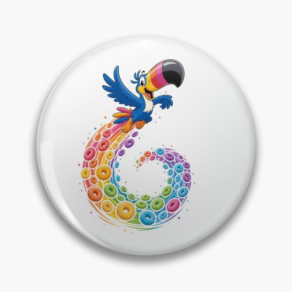 Item preview, Retro Cartoon Toucan Rainbow Cereal Shirt designed and sold by CerealBoxInk.