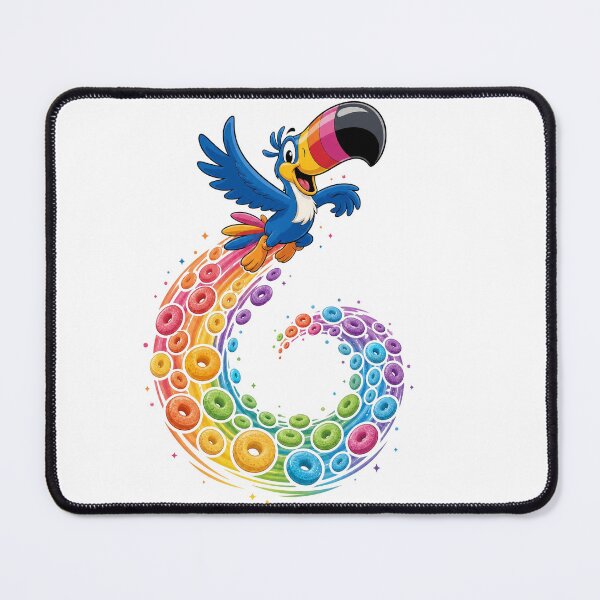 Item preview, Retro Cartoon Toucan Rainbow Cereal Shirt designed and sold by CerealBoxInk.