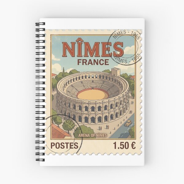 Item preview, Arena of Nimes France Roman Amphitheater Travel Stamp designed and sold by k3rstman1.