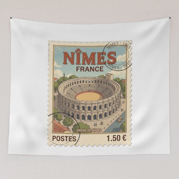 Item preview, Arena of Nimes France Roman Amphitheater Travel Stamp designed and sold by k3rstman1.