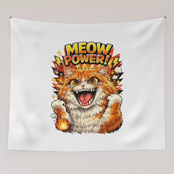Item preview, Meow Power Angry Orange Cat designed and sold by IMOBILYARI VibeCore.