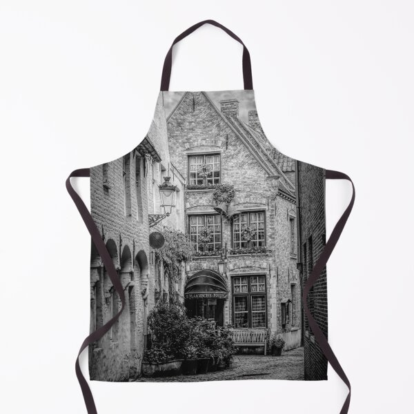 Item preview, Bruges, Belgium - Cafe Scene Along Helmstraat in Black and White designed and sold by jrtwynam.
