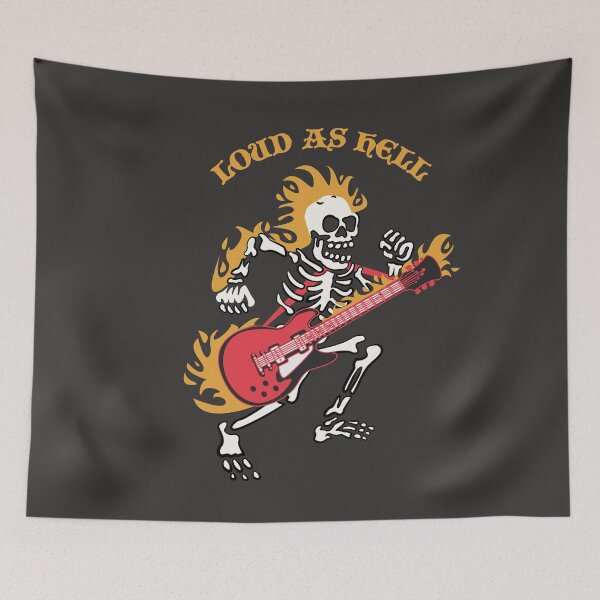 Item preview, Loud as Hell Skull Guitar Illustration designed and sold by beboplab.