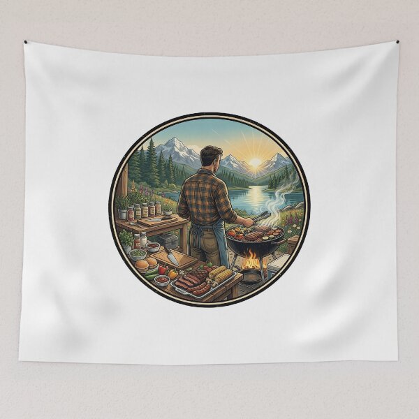 Item preview, Mountain BBQ Sunset Cookout designed and sold by DariaOltes.