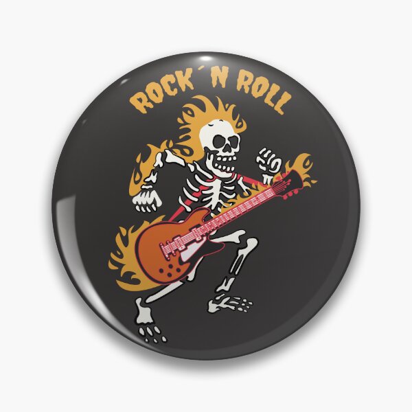 Item preview, Metalhead Skull Playing Guitar Illustration designed and sold by beboplab.