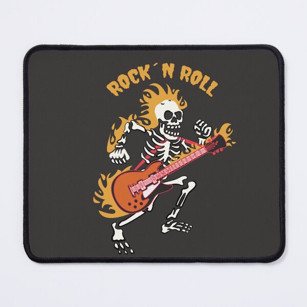 Item preview, Metalhead Skull Playing Guitar Illustration designed and sold by beboplab.