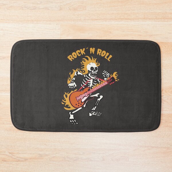 Item preview, Metalhead Skull Playing Guitar Illustration designed and sold by beboplab.