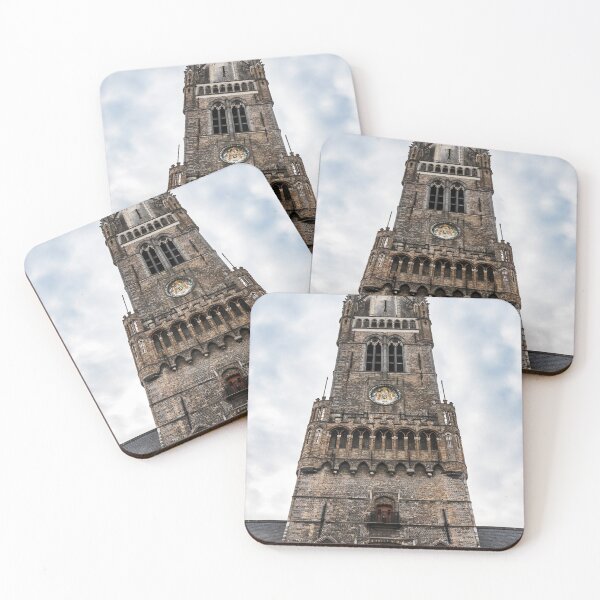 Item preview, Bruges, Belgium - Front View of Belfry Tower Against Cloudy Sky designed and sold by jrtwynam.