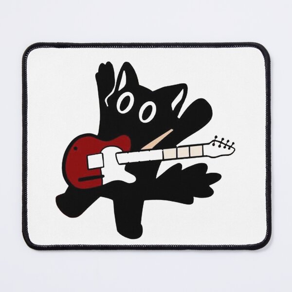 Item preview, Black Cat Guitar Player Sticker Design designed and sold by gringoods.