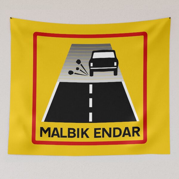 Item preview, Pavement Ends (Malbik Endar) - Icelandic Road Sign designed and sold by Signs of Iceland.