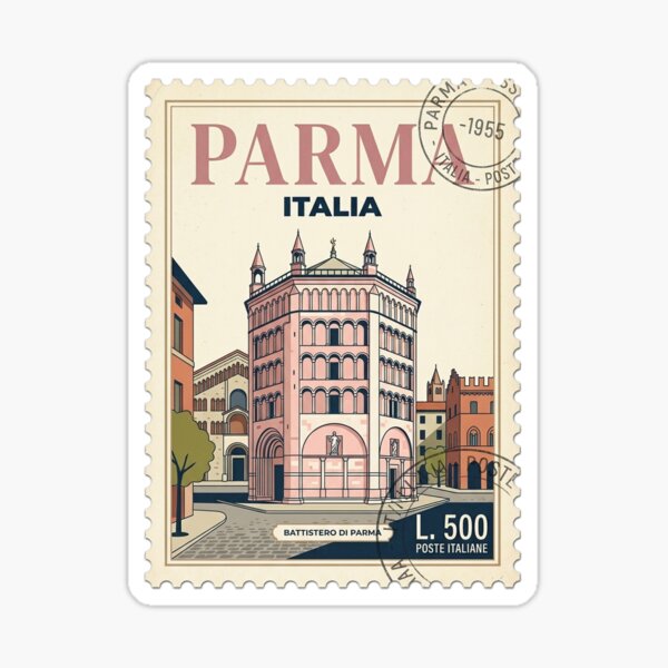 Item preview, Parma Italy Baptistery Vintage Travel Stamp designed and sold by k3rstman1.