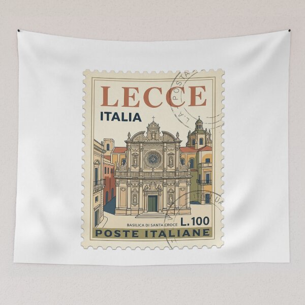 Item preview, Lecce Italy Baroque Church Vintage Travel Stamp designed and sold by k3rstman1.