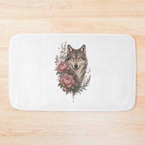 Item preview, Feminine Wolf Moon Botanical Wildlife Art designed and sold by AMICO77.