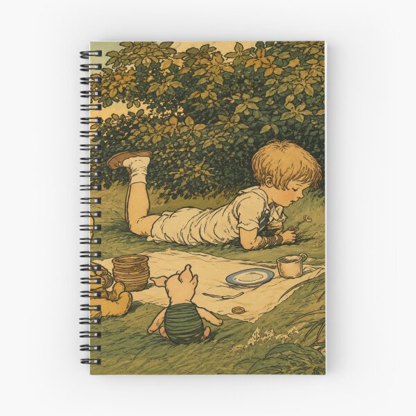 Item preview, Winnie the Pooh Art Nouveau Illustration – Woodland Picnic Wall Art for Storybook Lovers designed and sold by RickE.