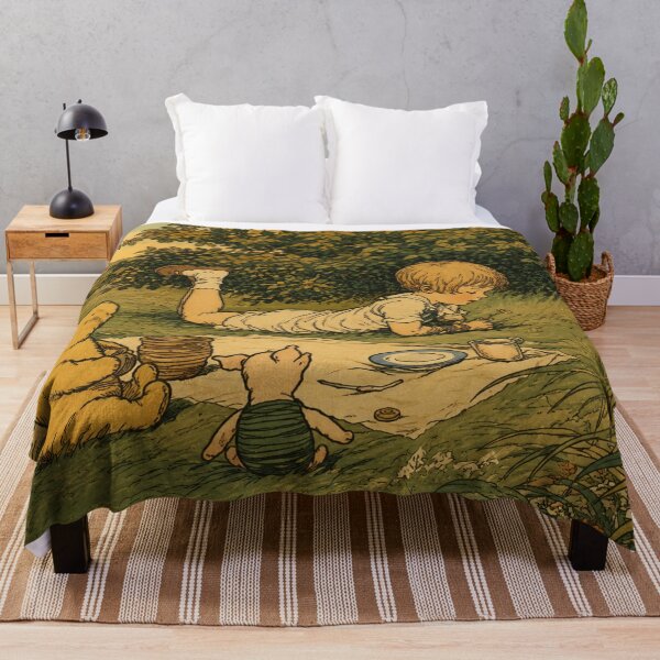 Item preview, Winnie the Pooh Art Nouveau Illustration – Woodland Picnic Wall Art for Storybook Lovers designed and sold by RickE.