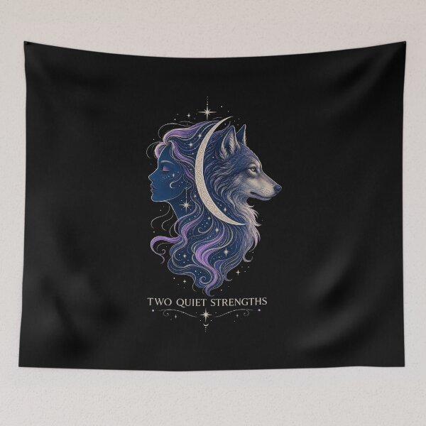 Item preview, Feminine Wolf Moon Botanical Wildlife Art designed and sold by AMICO77.
