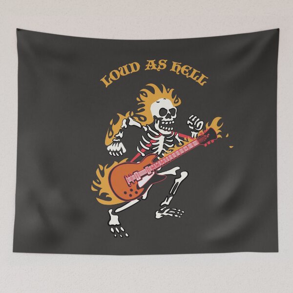 Item preview, Heavy Metal Skull Guitar Illustration designed and sold by beboplab.