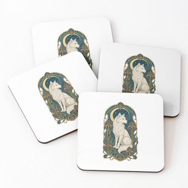 Item preview, Feminine Wolf Moon Botanical Wildlife Art designed and sold by AMICO77.
