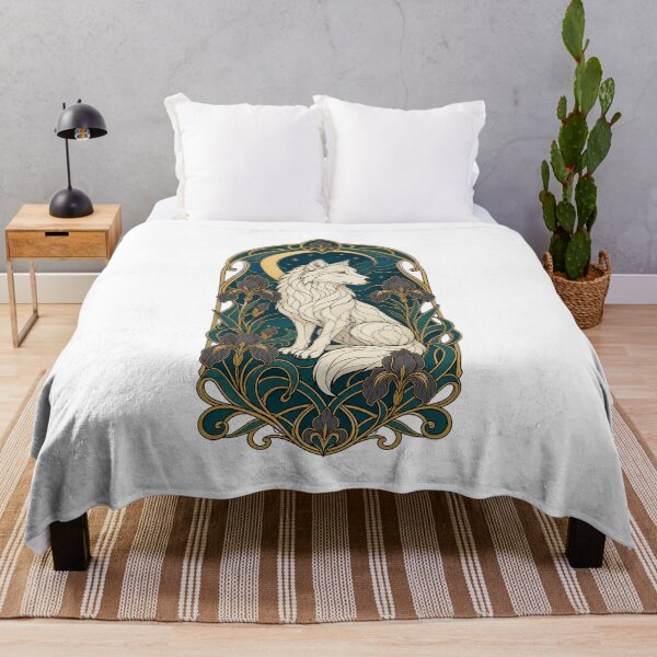 Item preview, Feminine Wolf Moon Botanical Wildlife Art designed and sold by AMICO77.