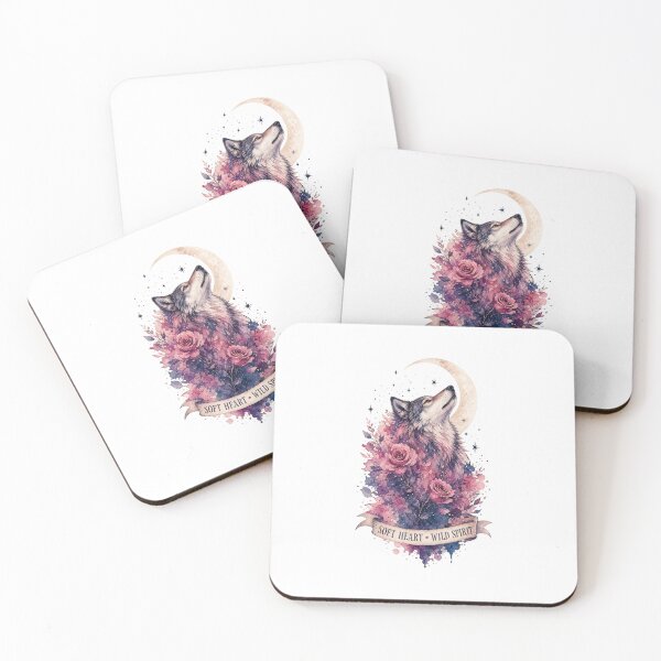 Item preview, Feminine Wolf Moon Botanical Wildlife Art designed and sold by AMICO77.