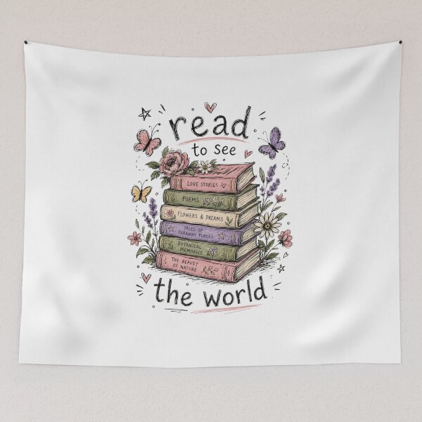 Item preview, Read to See the World – Cozy Floral Book Stack designed and sold by couragecriativa.