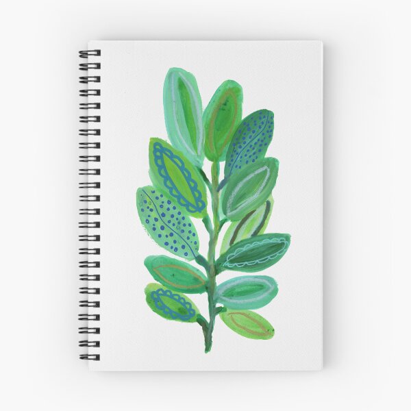 Item preview, Rama de hojas verdes, arte botánico abstracto designed and sold by A Painted Garden  .