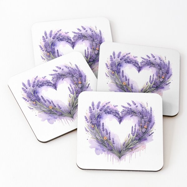 Artikelvorschau, Aquarellillustration eines lila-lavendelfarbenen Blumenherzens entworfen und verkauft von BetweenForms.