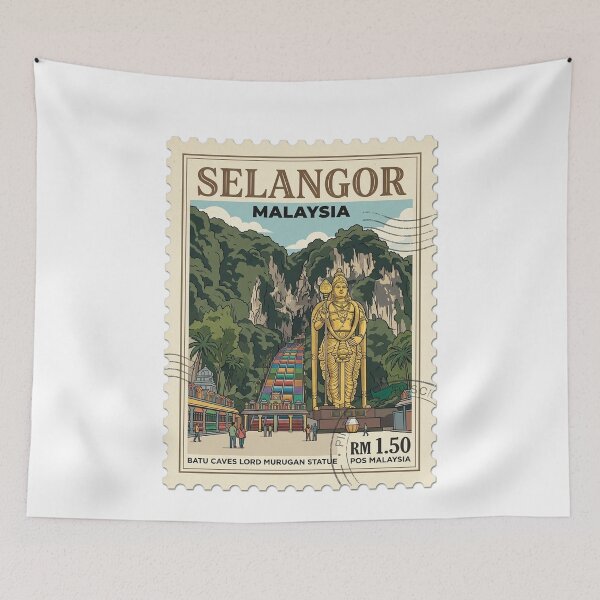 Item preview, Selangor Malaysia Batu Caves Murugan Travel Stamp designed and sold by k3rstman1.