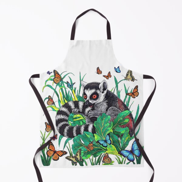 Item preview, cute ring-tailed lemur, butterflies designed and sold by Kirei-Lily.